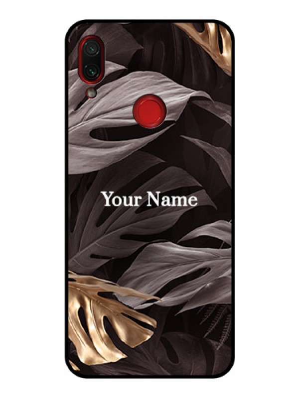 Custom Xiaomi Redmi Note 7 Pro Personalised Glass Phone Case - Wild Leaves digital paint Design