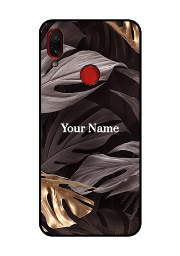 Xiaomi Redmi Note 7 Pro Personalised Glass Phone Case - Wild Leaves digital paint Design
