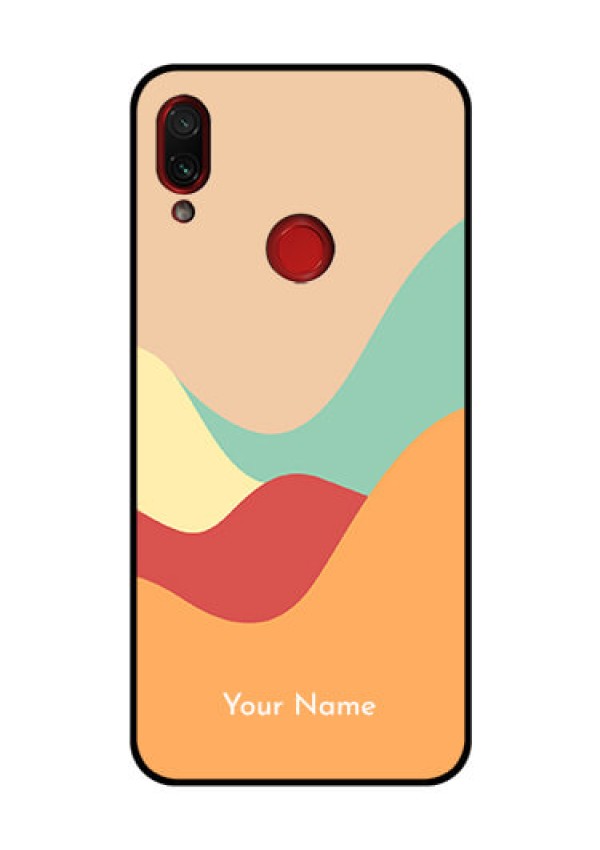 Xiaomi Redmi Note 7 Pro Personalized Glass Phone Case - Ocean Waves Multi-colour Design