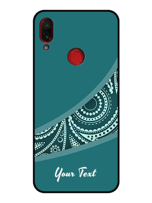 Custom Xiaomi Redmi Note 7 Pro Photo Printing on Glass Case - semi visible floral Design