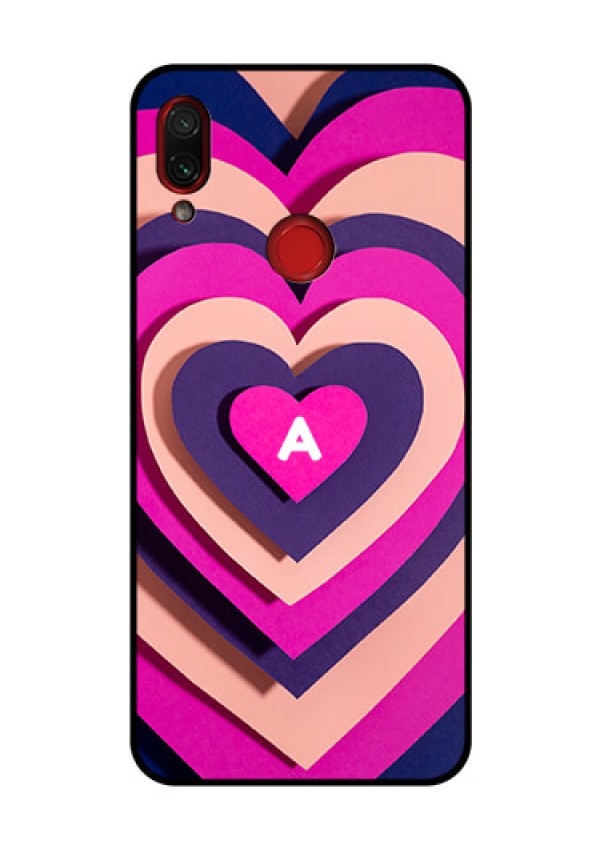 Xiaomi Redmi Note 7 Pro Custom Glass Mobile Case - Cute Heart Pattern Design