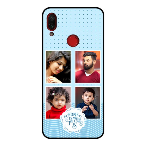 Xiaomi Redmi Note 7 Pro Custom Glass Phone Case - Cute love quote with 4 pic upload Design Xiaomi Redmi Note 7 Pro Custom Glass Phone Case - Cute love quote with 4 pic upload Design