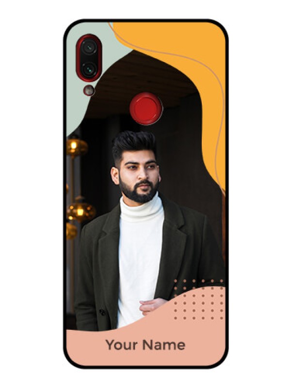 Custom Xiaomi Redmi Note 7 Pro Personalized Glass Phone Case - Tri-coloured overlay design
