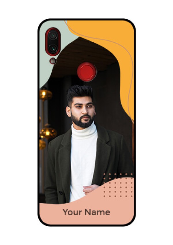 Xiaomi Redmi Note 7 Pro Personalized Glass Phone Case - Tri-coloured overlay design