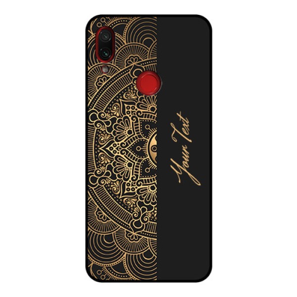 Xiaomi Redmi Note 7 Pro Photo Printing on Glass Case - Mandala art with custom text Design Xiaomi Redmi Note 7 Pro Photo Printing on Glass Case - Mandala art with custom text Design