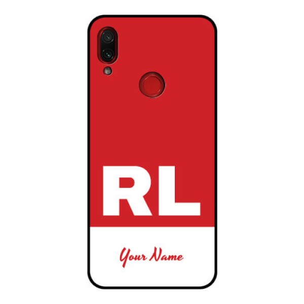 Xiaomi Redmi Note 7 Pro Personalized Glass Phone Case - dual tone custom text Design