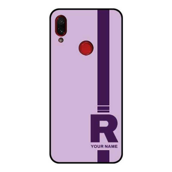 Xiaomi Redmi Note 7 Pro Photo Printing on Glass Case - Simple dual tone stripe with name Design Xiaomi Redmi Note 7 Pro Photo Printing on Glass Case - Simple dual tone stripe with name Design