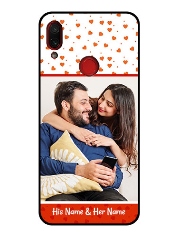 Custom Redmi Note 7 Custom Glass Phone Case  - Orange Love Symbol Design