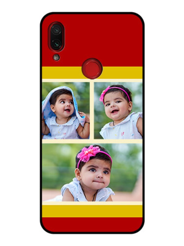 Custom Redmi Note 7 Custom Glass Mobile Case  - Multiple Pic Upload Design