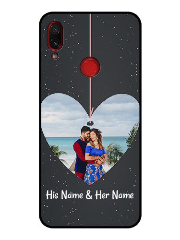 Custom Redmi Note 7 Custom Glass Phone Case  - Hanging Heart Design