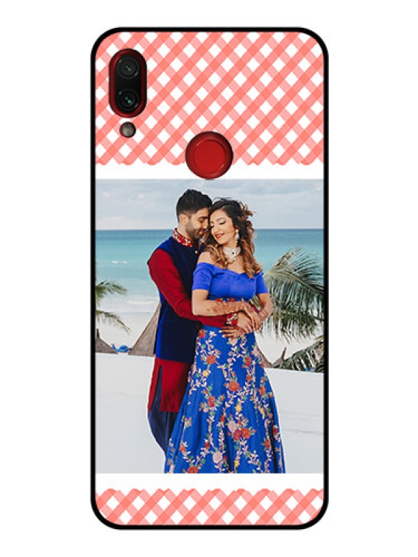 Custom Redmi Note 7 Personalized Glass Phone Case  - Pink Pattern Design
