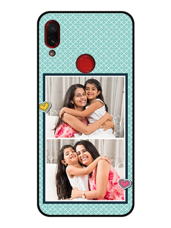 Custom Redmi Note 7 Custom Glass Phone Case  - 2 Image Holder with Pattern Design