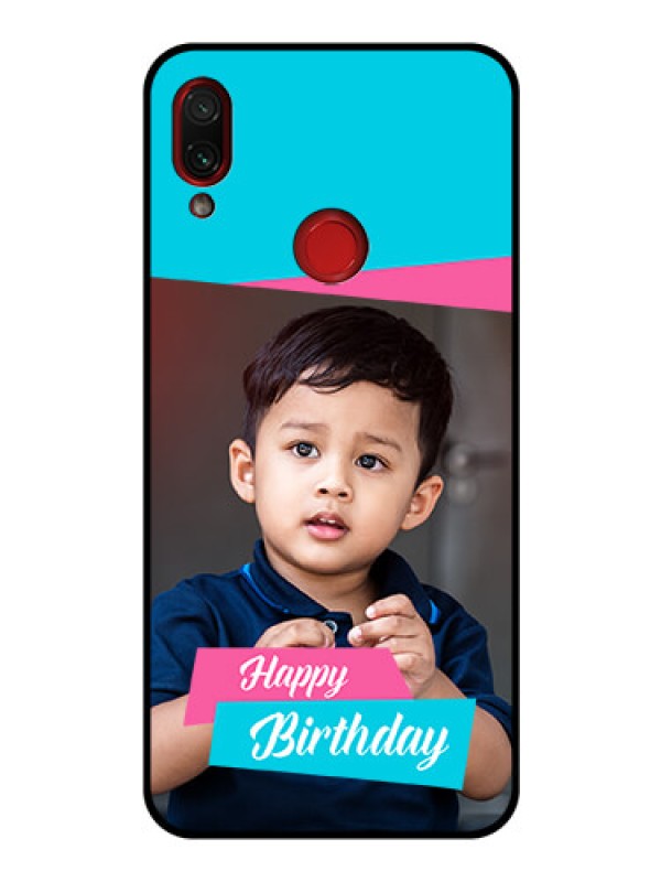 Custom Redmi Note 7 Personalized Glass Phone Case  - Image Holder with 2 Color Design