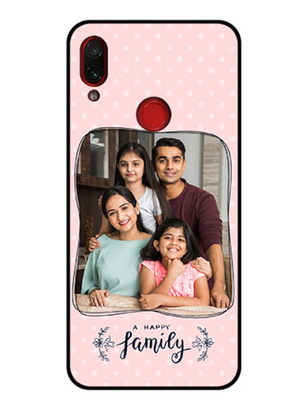 Custom Redmi Note 7 Custom Glass Phone Case  - Family with Dots Design