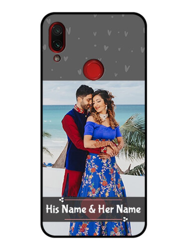 Custom Redmi Note 7 Custom Glass Mobile Case  - Buy Love Design with Photo Online