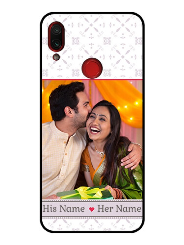Custom Redmi Note 7 Custom Glass Mobile Case  - with Photo and Ethnic Design