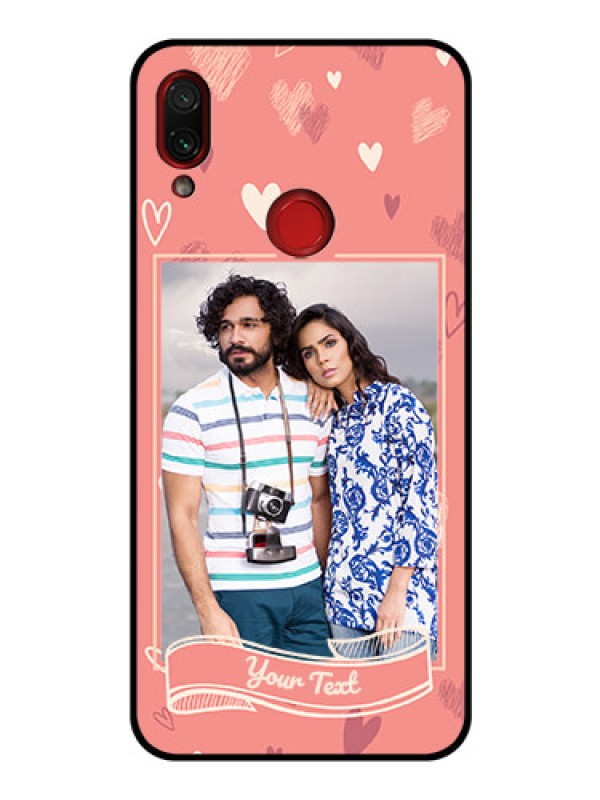 Custom Redmi Note 7 Custom Glass Phone Case  - Love doodle art Design