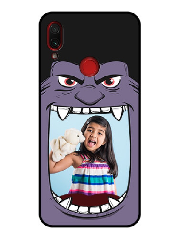 Custom Redmi Note 7 Custom Glass Phone Case  - Angry Monster Design