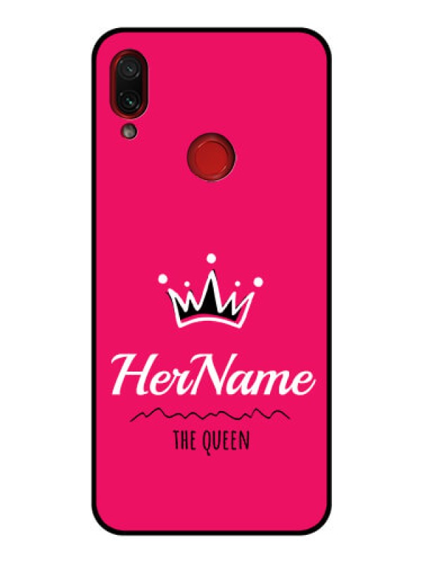 Custom Redmi Note 7 Glass Phone Case Queen with Name