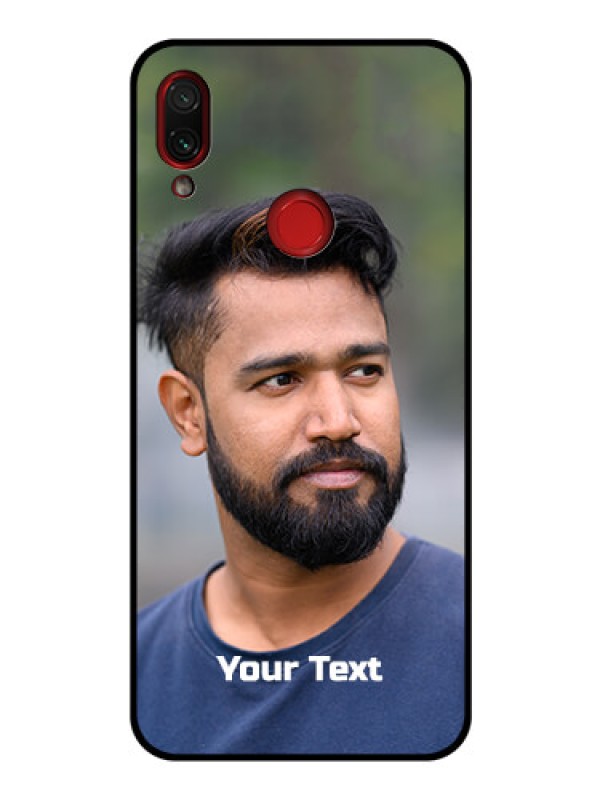 Custom Redmi Note 7 Glass Mobile Cover: Photo with Text