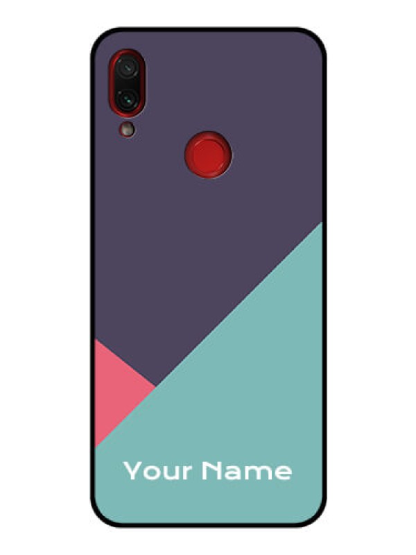 Custom Xiaomi Redmi Note 7 Custom Glass Mobile Case - Tri Color abstract Design