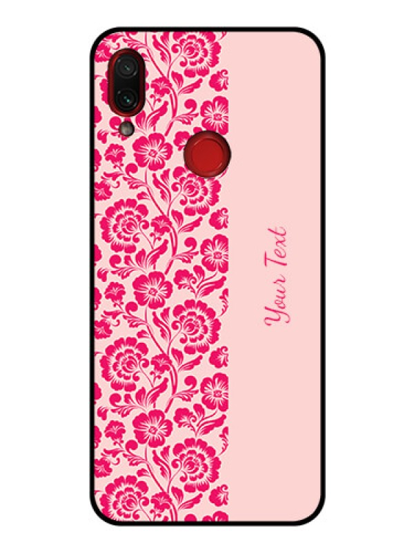 Custom Xiaomi Redmi Note 7 Custom Glass Phone Case - Attractive Floral Pattern Design