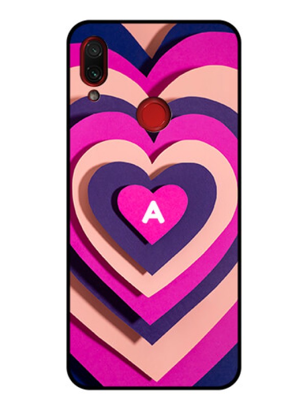 Custom Xiaomi Redmi Note 7 Custom Glass Mobile Case - Cute Heart Pattern Design