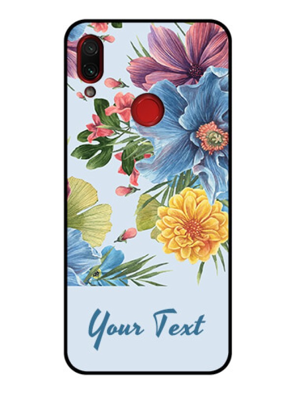 Custom Xiaomi Redmi Note 7 Custom Glass Mobile Case - Stunning Watercolored Flowers Painting Design