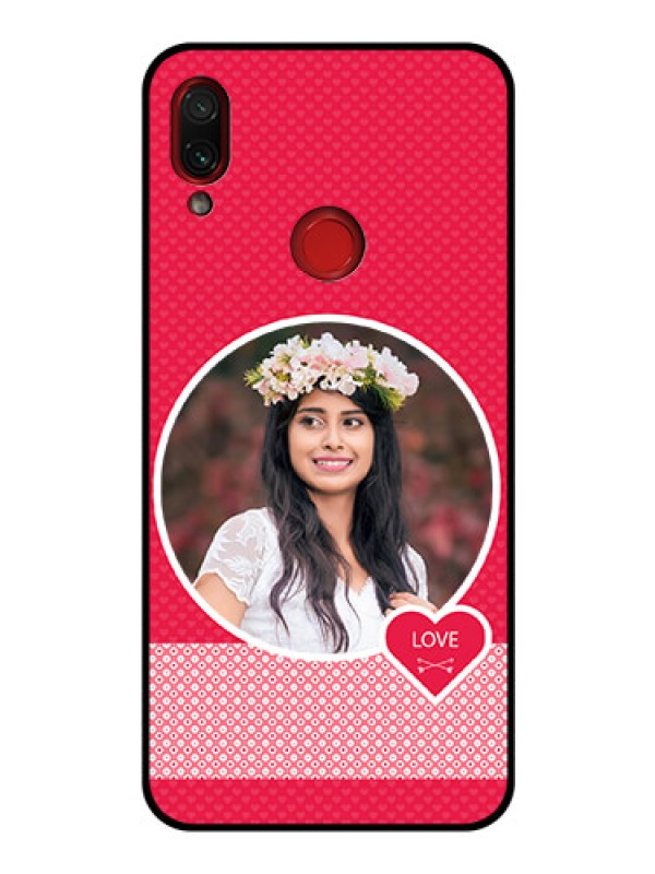 Custom Redmi Note 7S Personalised Glass Phone Case  - Pink Pattern Design