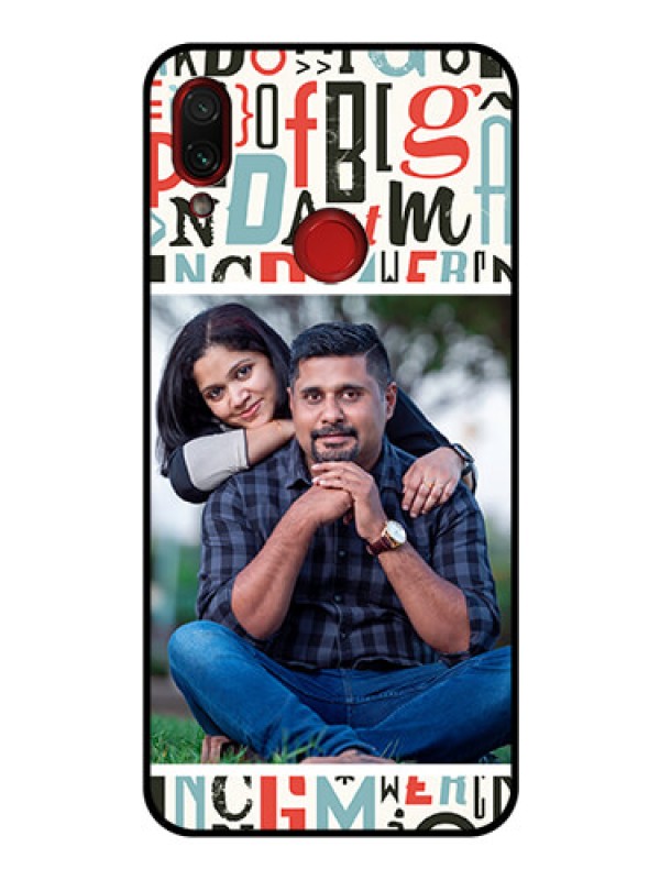 Custom Redmi Note 7S Personalized Glass Phone Case  - Alphabet Design