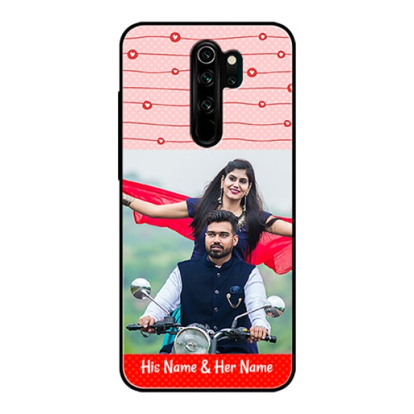 Redmi Note 8 Pro Personalized Glass Phone Case - Red Pattern Case Design Redmi Note 8 Pro Personalized Glass Phone Case - Red Pattern Case Design