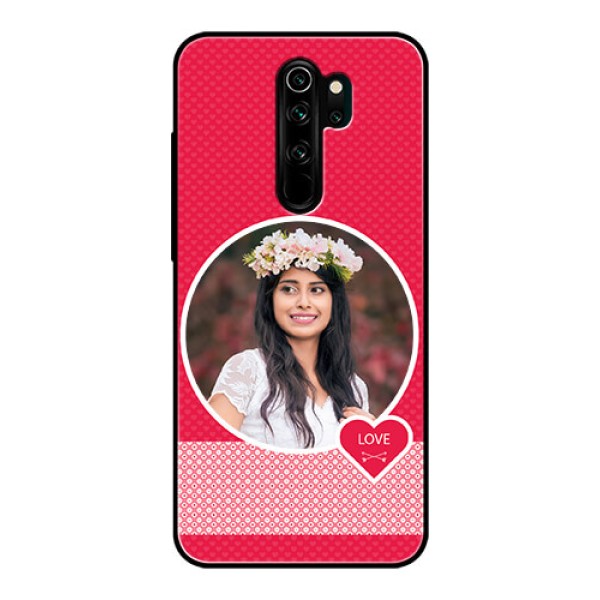 Redmi Note 8 Pro Personalised Glass Phone Case  - Pink Pattern Design
