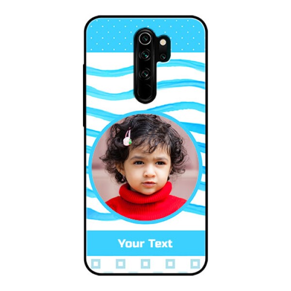 Redmi Note 8 Pro Custom Glass Phone Case - Simple Blue Case Design Redmi Note 8 Pro Custom Glass Phone Case - Simple Blue Case Design