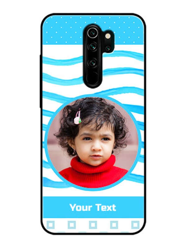 Custom Redmi Note 8 Pro Custom Glass Phone Case  - Simple Blue Case Design