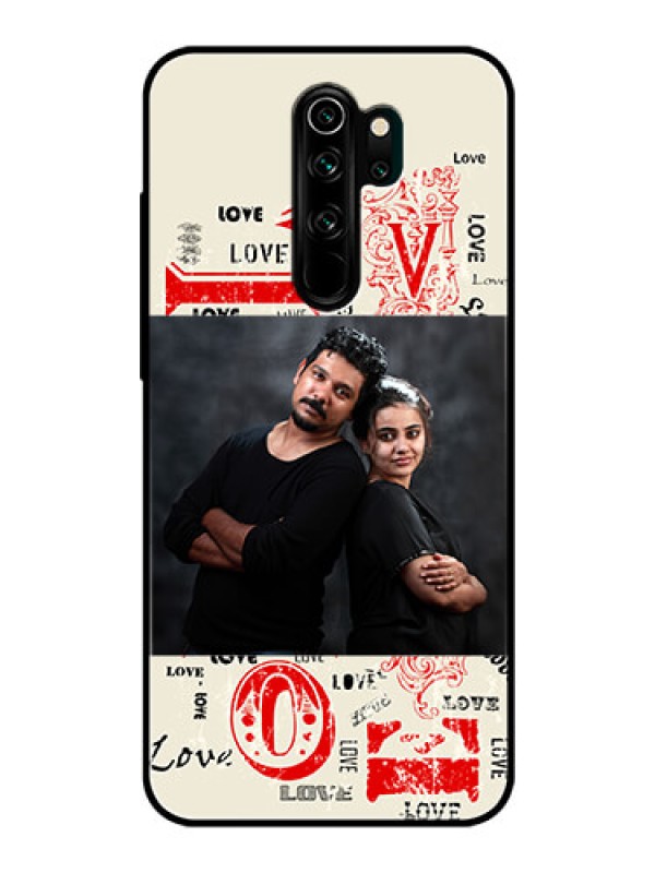 Custom Redmi Note 8 Pro Photo Printing on Glass Case  - Trendy Love Design Case