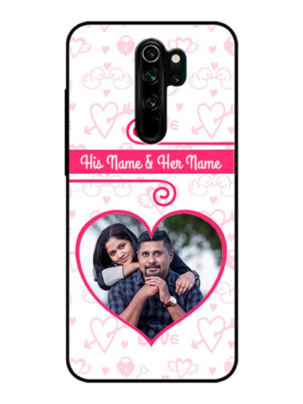 Custom Redmi Note 8 Pro Personalized Glass Phone Case  - Heart Shape Love Design