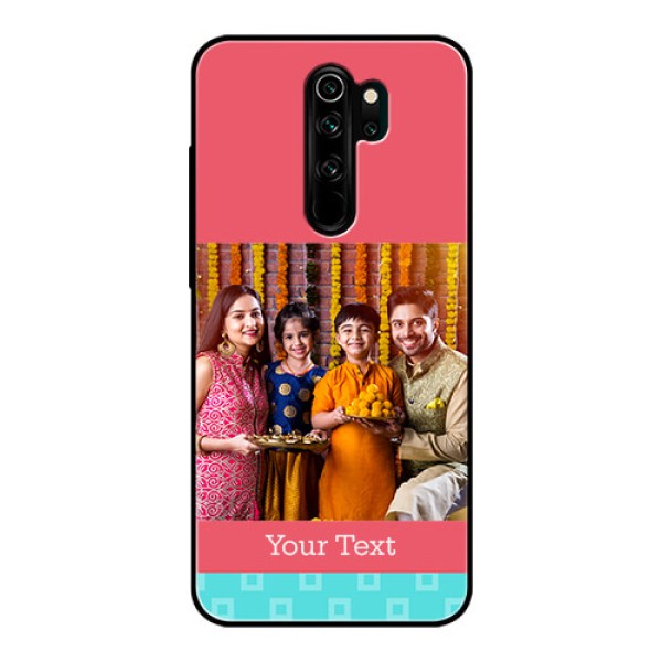 Redmi Note 8 Pro Personalized Glass Phone Case - Peach & Blue Color Design Redmi Note 8 Pro Personalized Glass Phone Case - Peach & Blue Color Design
