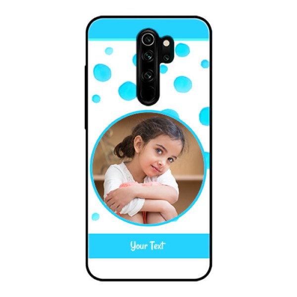 Redmi Note 8 Pro Photo Printing on Glass Case - Blue Bubbles Pattern Design Redmi Note 8 Pro Photo Printing on Glass Case - Blue Bubbles Pattern Design