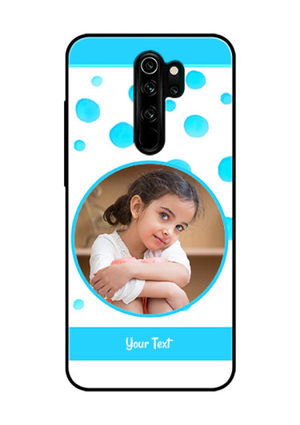 Redmi Note 8 Pro Photo Printing on Glass Case  - Blue Bubbles Pattern Design