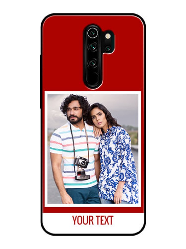 Custom Redmi Note 8 Pro Personalized Glass Phone Case  - Simple Red Color Design