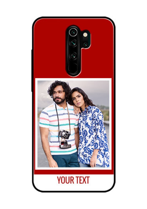 Redmi Note 8 Pro Personalized Glass Phone Case  - Simple Red Color Design