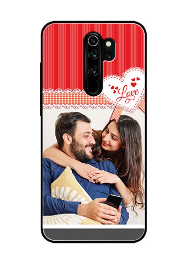 Redmi Note 8 Pro Custom Glass Mobile Case  - Red Love Pattern Design