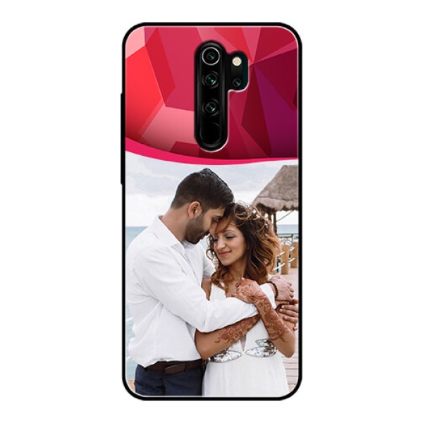 Redmi Note 8 Pro Custom Glass Mobile Case  - Red Abstract Design