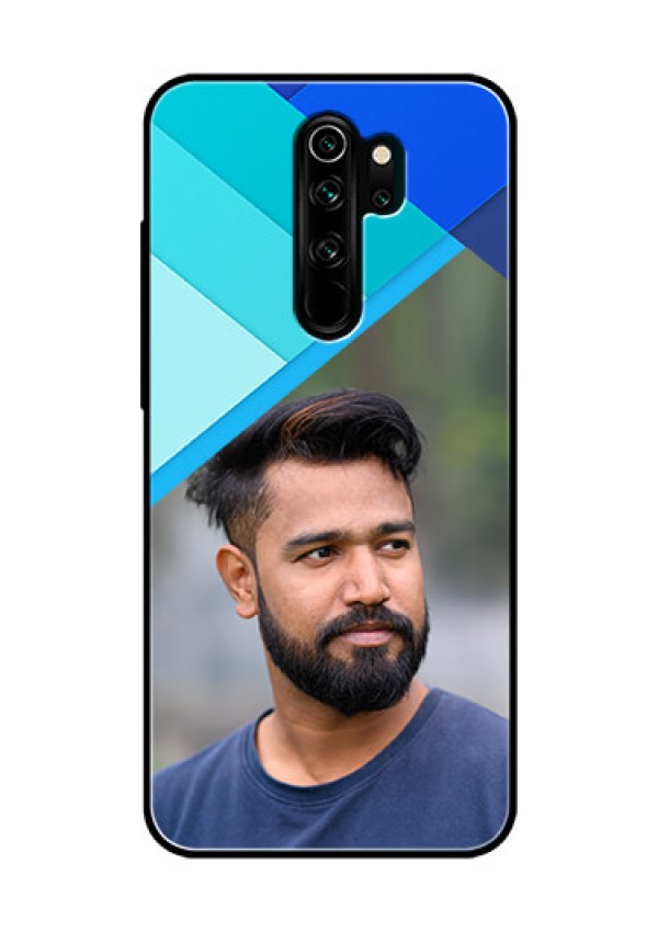 Redmi Note 8 Pro Custom Glass Phone Case  - Blue Pattern Design