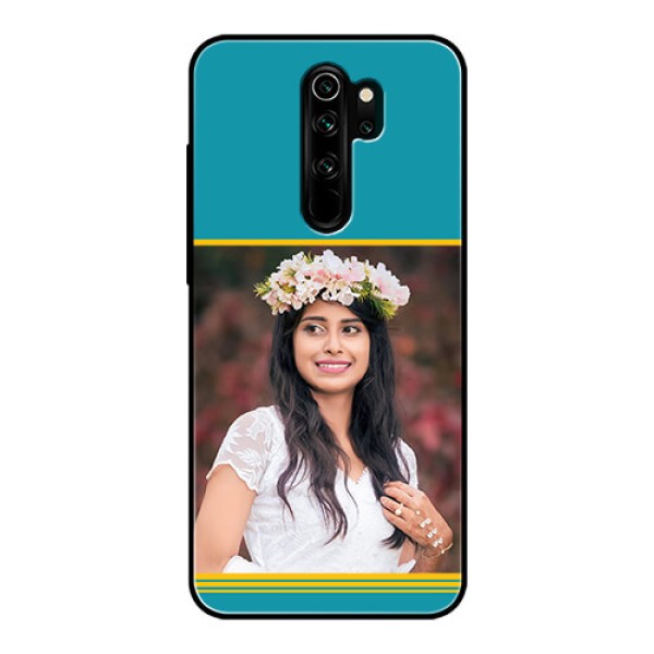 Redmi Note 8 Pro Custom Glass Phone Case  - Yellow & Blue Design 