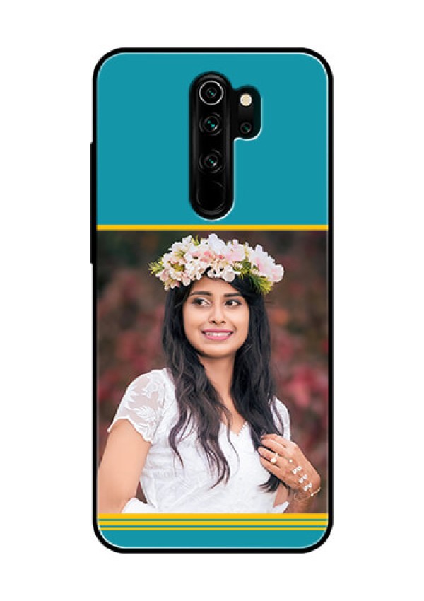 Redmi Note 8 Pro Custom Glass Phone Case  - Yellow & Blue Design 