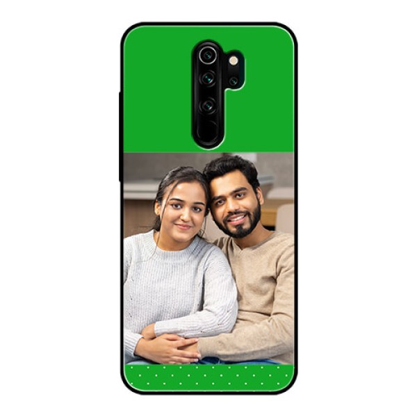 Redmi Note 8 Pro Personalized Glass Phone Case  - Green Pattern Design