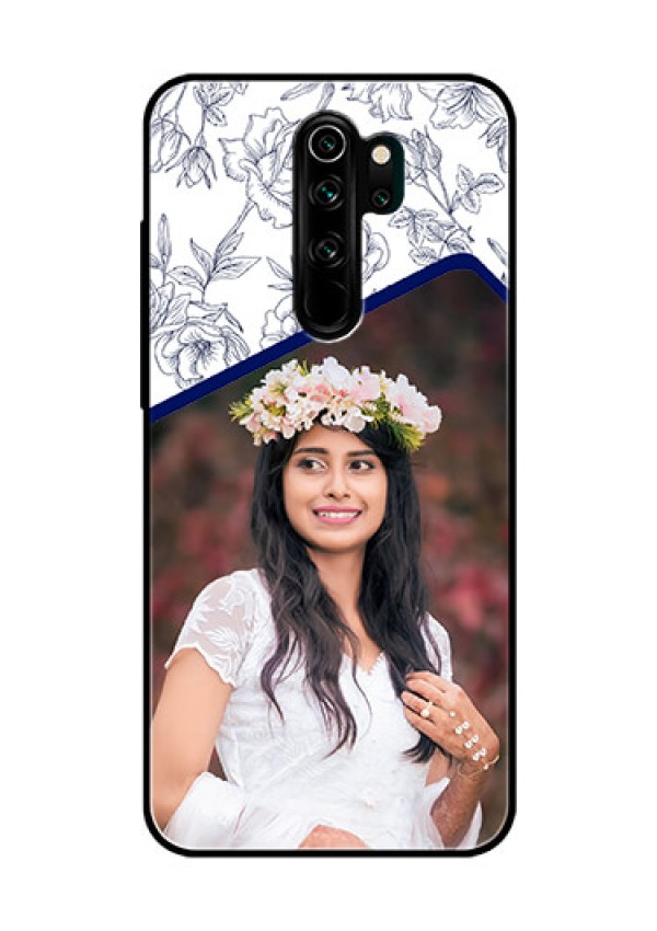 Redmi Note 8 Pro Personalized Glass Phone Case  - Premium Floral Design