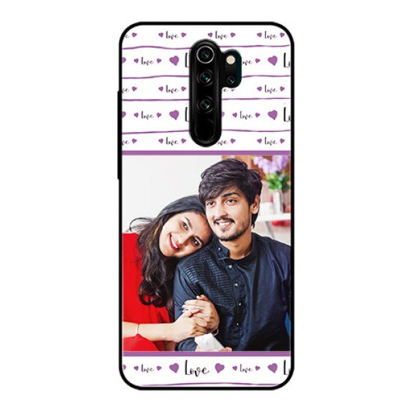 Redmi Note 8 Pro Custom Glass Mobile Case - Couples Heart Design Redmi Note 8 Pro Custom Glass Mobile Case - Couples Heart Design