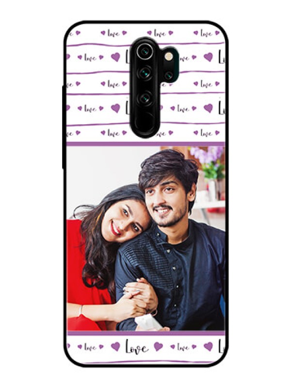 Custom Redmi Note 8 Pro Custom Glass Mobile Case  - Couples Heart Design